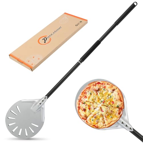 SUNOYA Pizzaschieber, Aluminium, Rund, 6 Zoll, Perforiert, Abnehmbarer Griff, Verbrühungsschutz, Ideal für Selbstgemachte Pizza SUNOYA Pizzaschieber, Aluminium, Rund, 6 Zoll, Perforiert, Abnehmbarer Griff, Verbrühungsschutz, Ideal für Selbstgemachte Pizza von SUNOYA