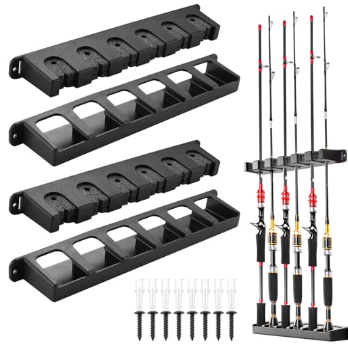 SUNOYA Rutenständer Rutenhalter Wandhalterung, 2 Paar Rutenhalter Wand, Angelrutenhalter Wand Vertikal Von 6 Ruten, Rutenhalter Angeln, Angelrutenhalter Wand Vertikale Für Wand, Garage, Boot, Decke SUNOYA Rutenständer Rutenhalter Wandhalterung, 2 Paar Rutenhalter Wand, Angelrutenhalter Wand Vertikal Von 6 Ruten, Rutenhalter Angeln, Angelrutenhalter Wand Vertikale Für Wand, Garage, Boot, Decke von SUNOYA