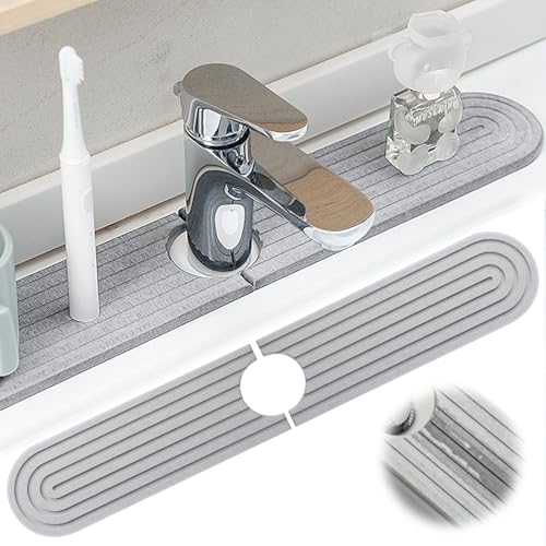 Wasserhahn Matte, Wasserhahn Absorbierende Matte, Wasserhahn Spritzschutz, Wasserhahn Abtropfmatte, Teppich für Küchenarmatur, 60 x 10 cm, für Küche Arbeitsplatte Schützen, Inklusive Sandpapier Wasserhahn Matte, Wasserhahn Absorbierende Matte, Wasserhahn Spritzschutz, Wasserhahn Abtropfmatte, Teppich für Küchenarmatur, 60 x 10 cm, für Küche Arbeitsplatte Schützen, Inklusive Sandpapier von SUNOYA