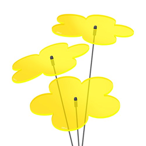 SUNPLAY "Sonnenfänger Blumen in GELB, 3 Stück je 10 cm Durchmesser im Set + 35 cm Schwingstäbe von SUNPLAY