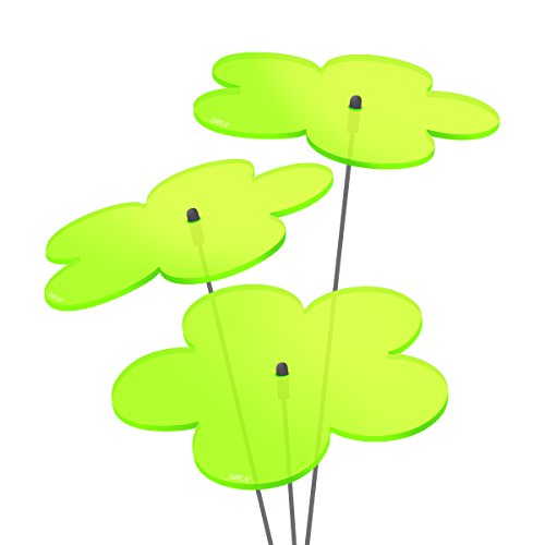 SUNPLAY "Sonnenfänger Blumen in GRÜN, 3 Stück je 10 cm Durchmesser im Set + 35 cm Schwingstäbe von SUNPLAY