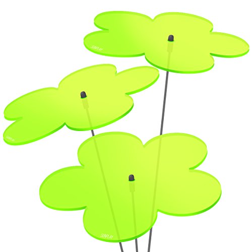 SUNPLAY "Sonnenfänger Blumen in GRÜN, 3 Stück je 20 cm Durchmesser im Set + 70 cm Schwingstäbe von SUNPLAY