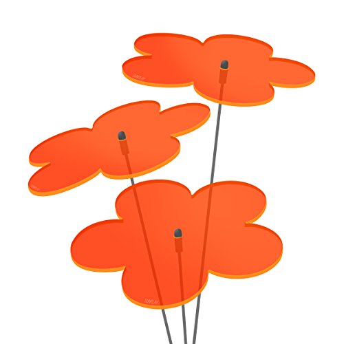 SUNPLAY "Sonnenfänger Blumen in ORANGE, 3 Stück je 10 cm Durchmesser im Set + 35 cm Schwingstäbe SUNPLAY "Sonnenfänger Blumen in ORANGE, 3 Stück je 10 cm Durchmesser im Set + 35 cm Schwingstäbe von SUNPLAY
