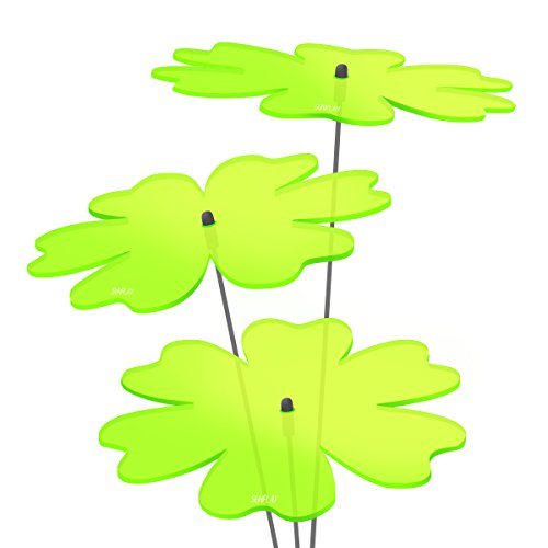 SUNPLAY Sonnenfänger Butterblume in GRÜN, 3 Stück zu je 20 cm Durchmesser im Set + 70 cm Schwingstäbe von SUNPLAY