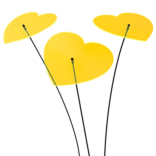 SUNPLAY "Sonnenfänger Herzen in GELB, 3 Stück je 20 cm Durchmesser im Set + 70 cm Schwingstäbe von SUNPLAY