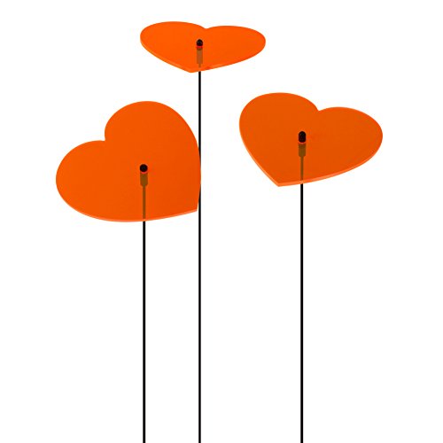 SUNPLAY "Sonnenfänger Herzen in ORANGE, 3 Stück je 10 cm Durchmesser im Set + 35 cm Schwingstäbe SUNPLAY "Sonnenfänger Herzen in ORANGE, 3 Stück je 10 cm Durchmesser im Set + 35 cm Schwingstäbe von SUNPLAY