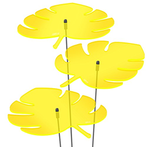 SUNPLAY Sonnenfänger - Monstera-Blatt Set - 3X Gelb- Ø 20 cm Durchmesser + Schwingstäbe von SUNPLAY