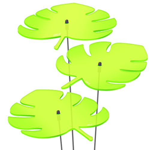 SUNPLAY Sonnenfänger - Monstera-Blatt Set - 3X Grün- Ø 20 cm Durchmesser + Schwingstäbe von SUNPLAY