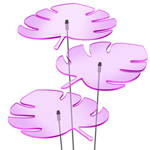 SUNPLAY Sonnenfänger - Monstera-Blatt Set - 3X Lila- Ø 20 cm Durchmesser + Schwingstäbe von SUNPLAY