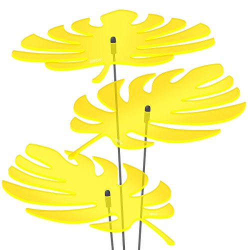 SUNPLAY Sonnenfänger - Palmen-Blatt Set - 3X Gelb- Ø 20 cm Durchmesser + Schwingstäbe von SUNPLAY