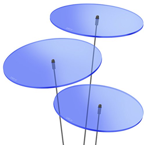 SUNPLAY "Sonnenfänger-Scheiben in BLAU, 3 Stück je 20 cm Durchmesser im Set + 70 cm Schwingstäbe von SUNPLAY