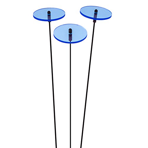SUNPLAY "Sonnenfänger-Scheiben in BLAU, 3 Stück zu je 5 cm Durchmesser im Set + 35 cm Schwingstäbe von SUNPLAY