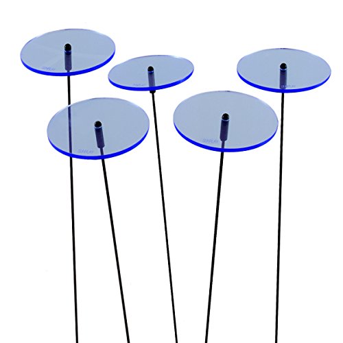 SUNPLAY "Sonnenfänger-Scheiben in BLAU, 5 Stück zu je 7 cm Durchmesser im Set + 35 cm Schwingstäbe von SUNPLAY