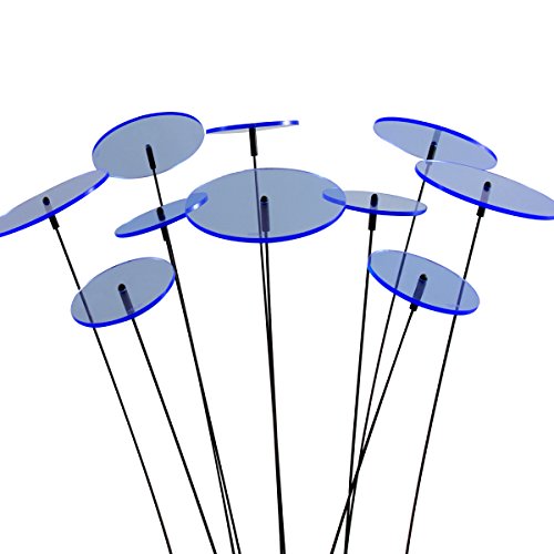 SUNPLAY "Sonnenfänger-Scheiben in BLAU, 10 Stück im Set, 5 Stück à 7 cm und 5 Stück à 10 cm Durchmesser + 35 cm Schwingstäbe von SUNPLAY