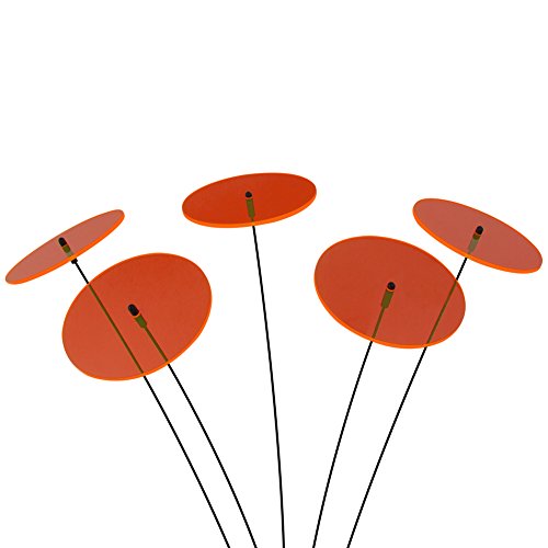SUNPLAY "Sonnenfänger-Scheiben in ORANGE, 5 Stück je 10 cm Durchmesser im Set + 35 cm Schwingstäbe von SUNPLAY