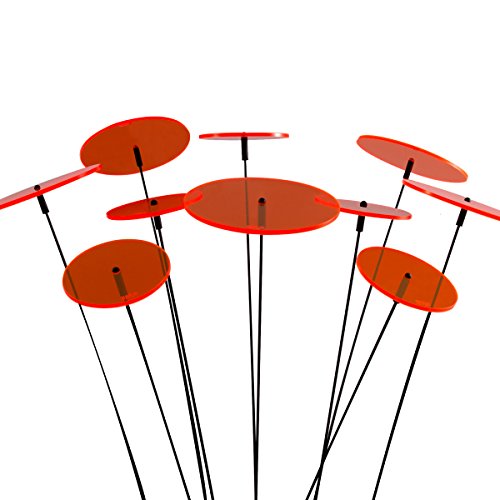 SUNPLAY "Sonnenfänger-Scheiben in ORANGE, 10 Stück im Set, 5 Stück à 7 cm und 5 Stück à 10 cm Durchmesser + 35 cm Schwingstäbe von SUNPLAY