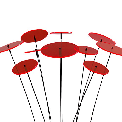 SUNPLAY "Sonnenfänger-Scheiben in ROT, 10 Stück im Set, 5 Stück à 7 cm und 5 Stück à 10 cm Durchmesser + 35 cm Schwingstäbe von SUNPLAY