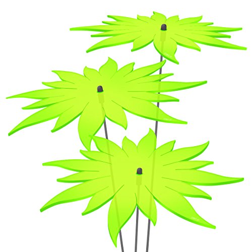 SUNPLAY Sonnenfänger - Sonnenblumen Set - 3X Grün - Ø 20 cm Durchmesser + Schwingstäbe von SUNPLAY