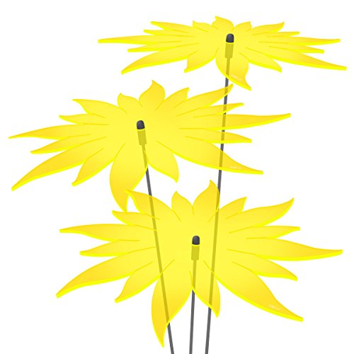 SUNPLAY Sonnenfänger - Sonnenblumen Set - 3X Gelb - Ø 20 cm Durchmesser + Schwingstäbe von SUNPLAY