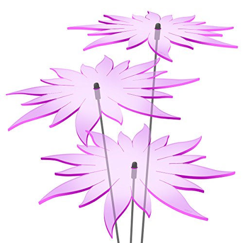 SUNPLAY Sonnenfänger - Sonnenblumen Set - 3X Lila - Ø 20 cm Durchmesser + Schwingstäbe von SUNPLAY