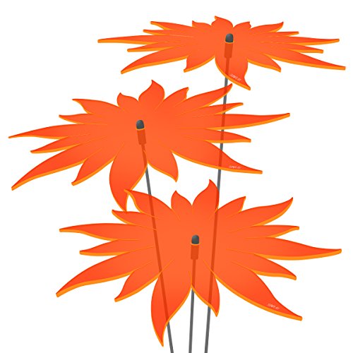 SUNPLAY Sonnenfänger - Sonnenblumen Set - 3X Orange - Ø 20 cm Durchmesser + Schwingstäbe von SUNPLAY