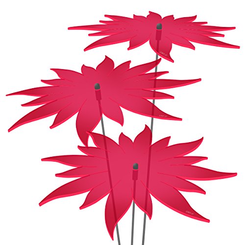 SUNPLAY Sonnenfänger - Sonnenblumen Set - 3X Rot - Ø 20 cm Durchmesser + Schwingstäbe von SUNPLAY