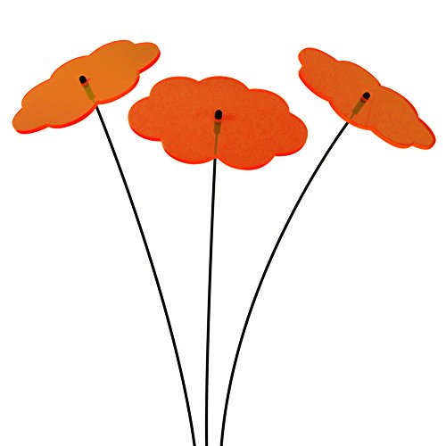 SUNPLAY Sonnenfänger Wolken in ORANGE, 3 Stück zu je 10 cm Durchmesser im Set + 35 cm Schwingstäbe von SUNPLAY