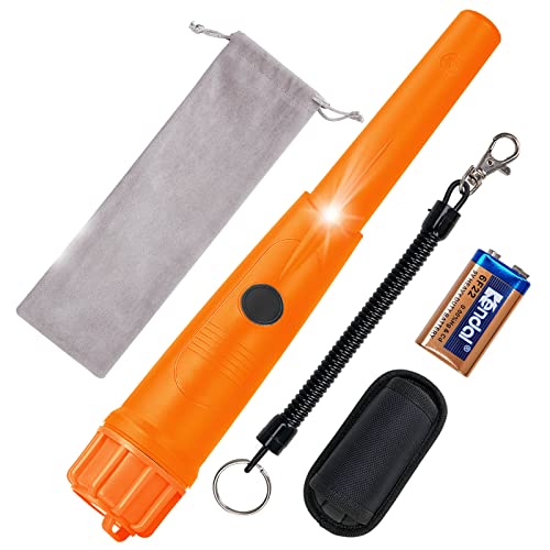 SUNPOW Pinpointer Metalldetektor- Pin Pointer Metallsucher Profi Für Erwachsene & Kinder, IP68 Vollkommen Wasserdicht, Verbesserter DSP-Chip,360° Suchen Handheld Klein Pinpointer Mit 3 Modi, Orange von SUNPOW