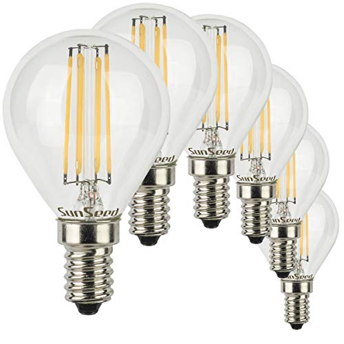 SunSeed 6x Glühfaden LED Golfball-Lampe E14 5W ersetzt 48W Warmweiß 2700K von SUNSEED