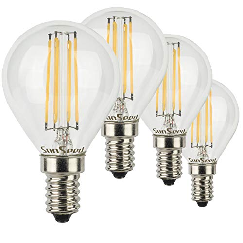 SUNSEED 4x Glühfaden LED Golfball-Lampe E14 6W ersetzt 60W Warmweiß 2700K von SUNSEED