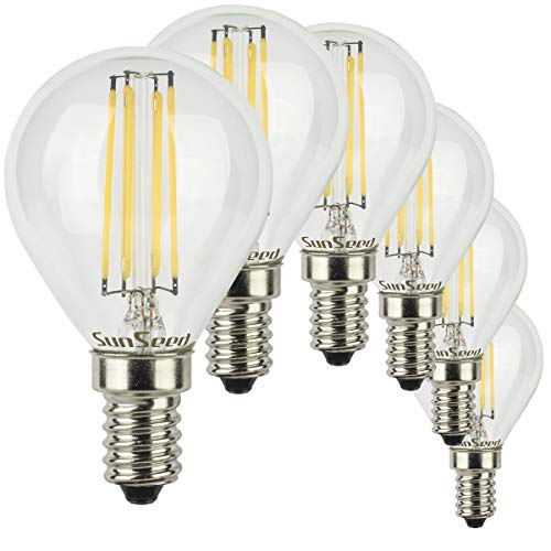 SUNSEED 6x Glühfaden LED Golfball-Lampe E14 6W ersetzt 60W Neutralweiß 4000K von SUNSEED