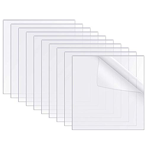 SUNSK Acrylplatte Transparent Acrylglas Platte 100x100 mm Plexiglas für Bilderrahmen Fotorahmen Schutzschilder Projektausstellung Malerei DIY-Projekte 10 Stück von SUNSK