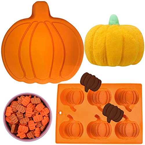 SUNSK Halloween Silikonformen Backform Kürbis Kuchenform Silikon Schokoladenformen Halloween Kürbis Kuchenbackform Mousse Soap Kürbis Form Motivbackformen Herbst Kürbisform 2 Stück von SUNSK