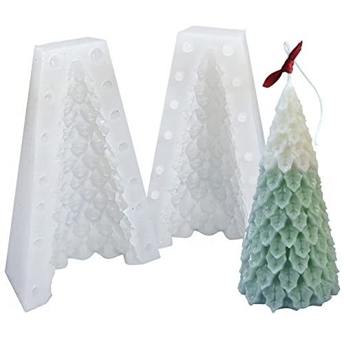 SUNSK Kerzenformen Weihnachtsbaum Form Kerzenform 3D Silikonform für Kerzen Seifensilikonform Fondant Form Kuchen Schokolade Backform für Weihnachtsfeier Dekoration von SUNSK