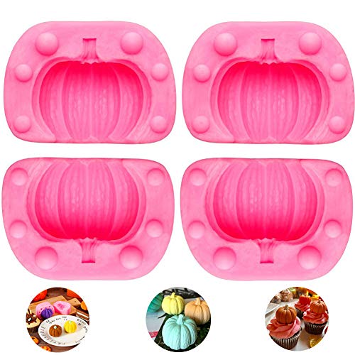 SUNSK Kürbis Silikonform 3D Halloween Mold Herbst Kürbis Backform für Dekoration von Kuchen, Schokolade, Süßigkeiten Form Silikon Fondant Form Backen von SUNSK