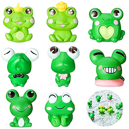 SUNSK Mini Frosch Figuren Frosch Deko Garten Mikrolandschaft Gartendeko Miniatur Ornamente Frosch Dekofigur 8 Stück von SUNSK