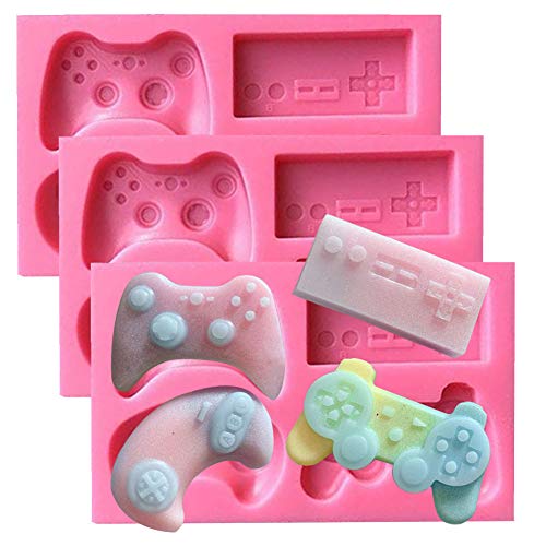 SUNSK Silikon Fondant Kuchen Formen 3D Gamepad Silikonform Schokoladenformen DIY Kuchen Bonbon Gelee Backformen 3 Stück von SUNSK