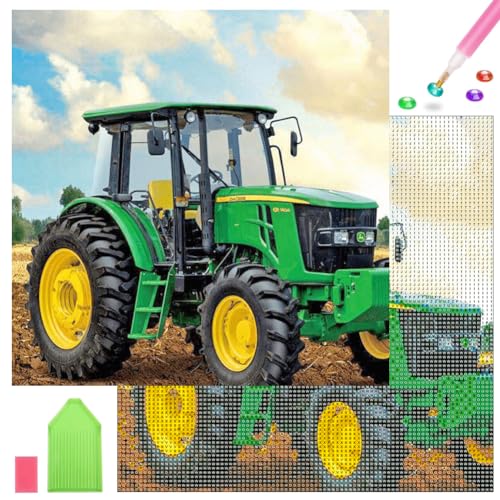 SUNSK Traktor Diamant Malerei Kits 5D Diamant Painting Set DIY Malerei von Zahlen Kits Kristall Strass Stickerei Kreuzstich Kunst Handwerk für Kinder Geburtstagsgeschenk von SUNSK