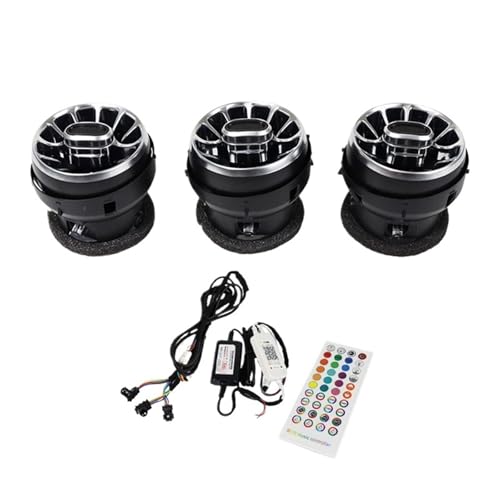 SUNSKYLY Car LED Dashboard Air Conditioning Turbine Air Outlet Vents Ambient Light Compatible with Mustang 2015-2021 Schalter(3PCS) von SUNSKYLY