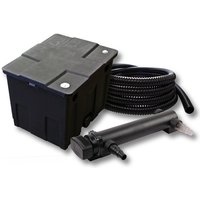 SunSun Komplettset: CBF-350 Teichfilter bis 12000 L Teichfilteranlage als Durchlauffilter, CUV-336 Teichklärer UVC Klärer mit 36W, 5m Teichschlauch von SUNSUN