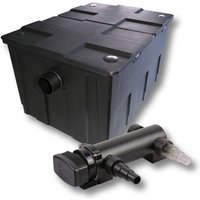SunSun Komplettset: CBF-550 Teichfilter bis 60000 L Teichfilteranlage als Durchlauffilter, CUV-318 Teichklärer UVC Klärer mit 18 Watt UV-C Leistung von SUNSUN