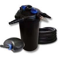SunSun Komplettset: CPF-15000 Teichdruckfilter bis 30000 L mit 18 Watt UV-C Teichklärer, CTF-6000 SuperECO Teichpumpe 6000l/h 40W, 25m Teichschlauch von SUNSUN