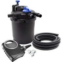 SunSun Komplettset: CPF-2500 Teichdruckfilter bis 6000 L mit 11 Watt UV-C Teichklärer, NEO6000 SuperEco Teichpumpe 6000l/h 40W, 5m Teichschlauch 32 von SUNSUN