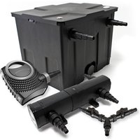 Sunsun - Komplettset: CBF-350 Teichfilter bis 12000 l Teichfilteranlage als Durchlauffilter, CTF-8000 SuperECO Teichpumpe 8000l/h 70W, CUV-224 von SUNSUN