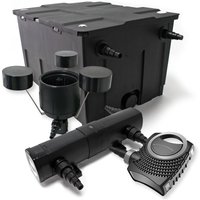 Wiltec Komplettset: CBF-550 Teichfilter bis 60000 L Teichfilteranlage als Durchlauffilter, NEO10000 Teichpumpe 10000l/h 80W, CUV-236 Teichklärer UVC von SUNSUN