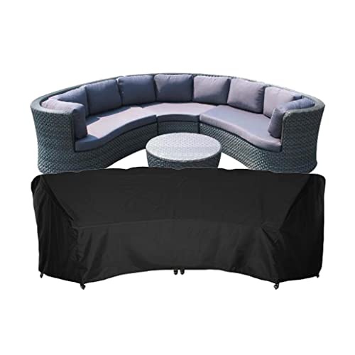SUNSURE Gewölbter Sofabezug für den Außenbereich, 304,8 x 99,1 x 88,9 cm, Terrassen-Sofabezüge, wasserdicht, Möbel-Sets, Abschnittsabdeckung, gebogener Couchschutz für Innen- und Außenbereich von SUNSURE