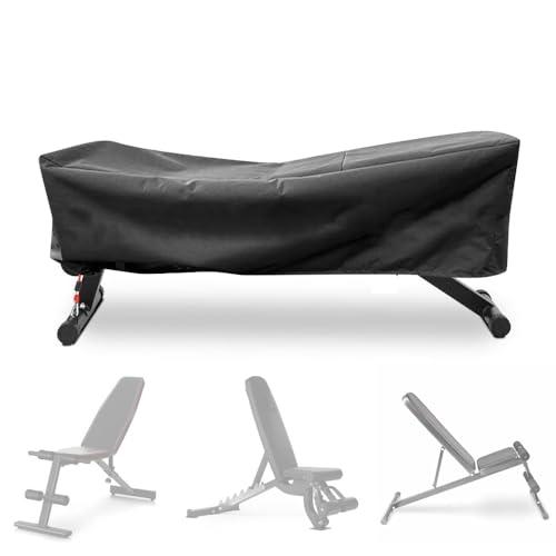 SUNSURE Sit-Up-Board-Abdeckung, verstellbare Hantelbank, wasserdichte Abdeckung, für drinnen und draußen, Trainingsbank, Schutzhülle mit Kordelzug für Hantelbank, Hantelstuhl, Fitnessbank (152,4 x von SUNSURE