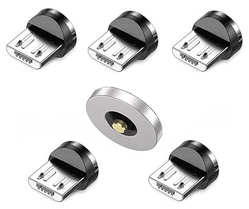 SUNTAIHO Micro USB Magnet Adapter für Magnetisches Ladekabel Zubehör 6 Stück Staubschutz Verbinder Micro USB Magnetisches Stecker für Magnet Ladekabel von SUNTAIHO