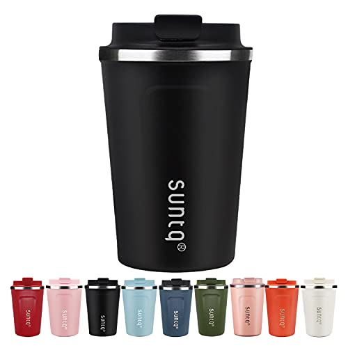 SUNTQ Kaffeebecher to go aus Edelstahl - Thermobecher Doppelwand Isoliert - Kaffeetasse mit Auslaufsicherem Deckel Wiederverwendbar (Schwarz, 380ml) SUNTQ Kaffeebecher to go aus Edelstahl - Thermobecher Doppelwand Isoliert - Kaffeetasse mit Auslaufsicherem Deckel Wiederverwendbar (Schwarz, 380ml) von SUNTQ