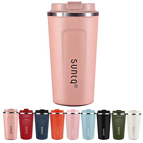 SUNTQ Kaffeebecher to go aus Edelstahl - Thermobecher Doppelwand Isolierung - Kaffeetasse Unterwegs Reisbecher mit Auslaufsicherem Deckel - Wiederverwendbar und Umweltfreundlich, Koral Rosa 510ml SUNTQ Kaffeebecher to go aus Edelstahl - Thermobecher Doppelwand Isolierung - Kaffeetasse Unterwegs Reisbecher mit Auslaufsicherem Deckel - Wiederverwendbar und Umweltfreundlich, Koral Rosa 510ml von SUNTQ